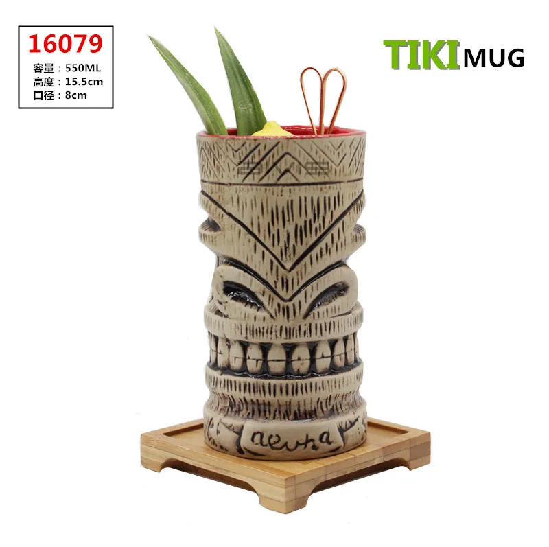 Hawaii Tiki кружки Коктейльные футбольные чашки пивные напитки Кружка вина керамическая Tiki кружки - Цвет: see chart