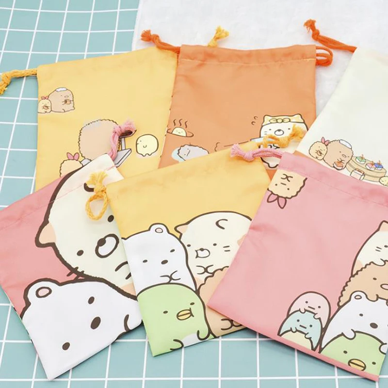 1 шт., мультяшная мини сумка Sumikko Gurashi из полиэстера и енота, косметическая сумка для хранения, канцелярские сумки для документов, подарки