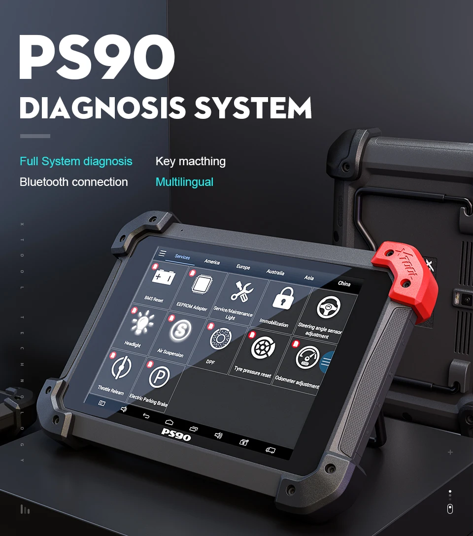 XTOOL PS90 автомобильный OBD2 автомобильный диагностический инструмент пожизненное онлайн обновление кода читатель ключ программист одометр EZ500 EZ400