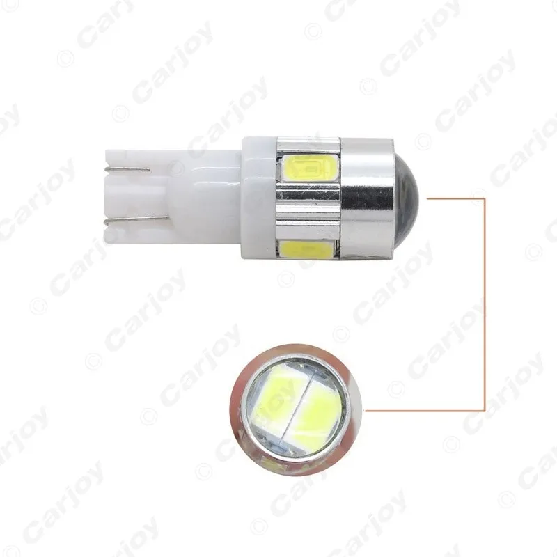 LEEWA 50 шт. автомобильные DC12V T10 W5W 194 168 клиновидные 6 SMD 5630 светодиодные светильник пы