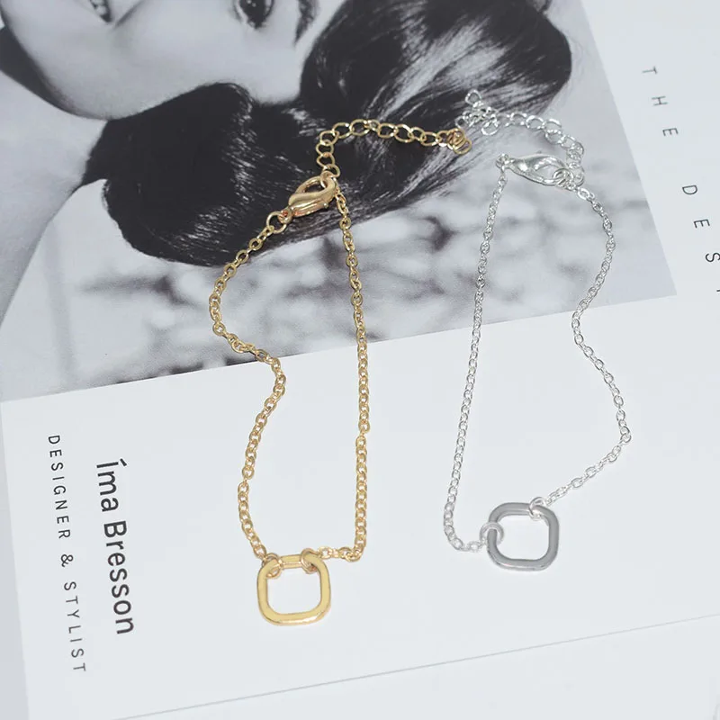 Геометрический полый квадратный браслет простой минималистичный летний для