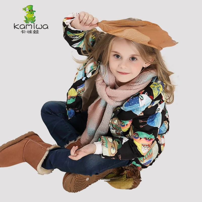 Зимние пальто для девочек зимняя куртка пуховое Теплая стеганая одежда детская