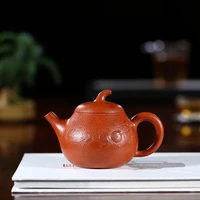 authentic yixing yixing recommended undressed ore mud in tomato long zhu pot all hand teapot tea teapot