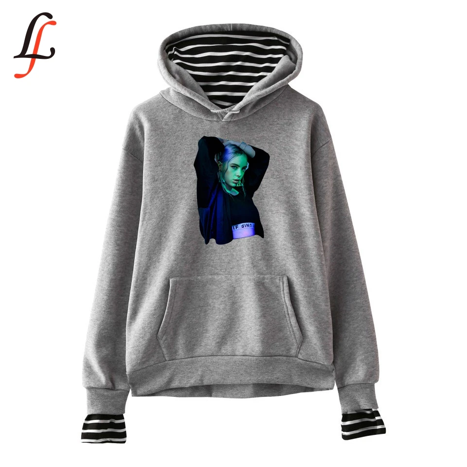 Женские толстовки с капюшоном Billie Eilish повседневные пуловеры из двух частей в