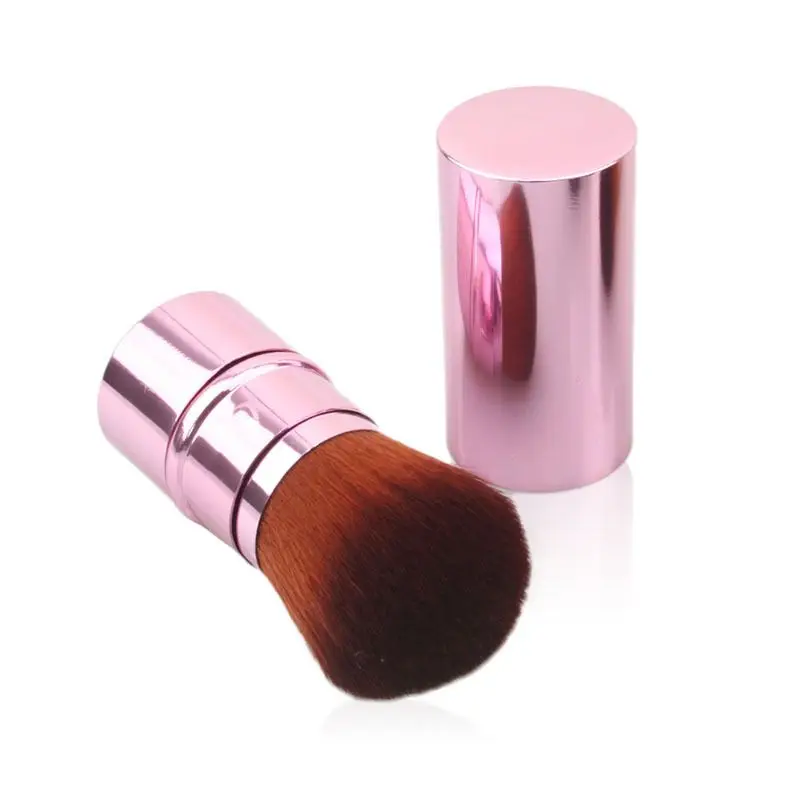 

3colors Portable blusher powder make up brush synthetic hair gold cosmetic retractable brush tools