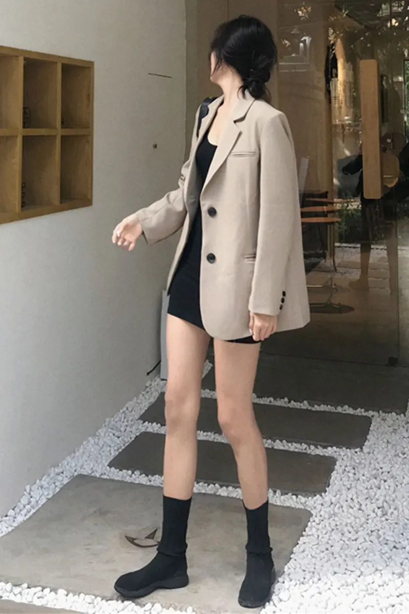 Простой Длинный секционный новый европейский темпераментный маленький костюм