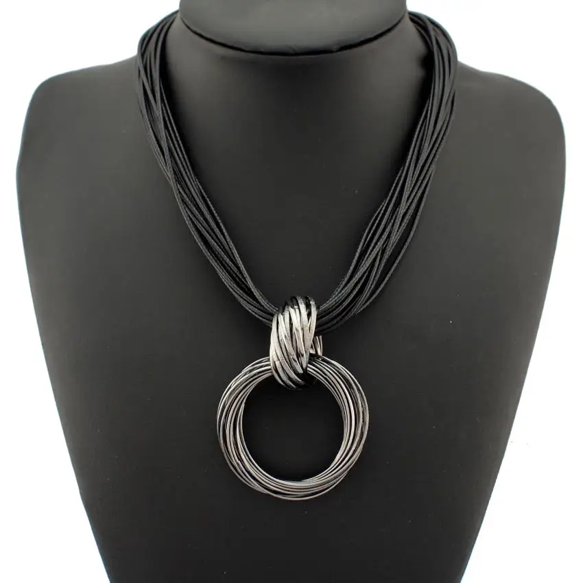 Hot Women Bijouterie Black Chains Cross Vintage Cluster Metal Circles Choker Necklaces Fashion Accessories N1432|accessories fashion|fashion