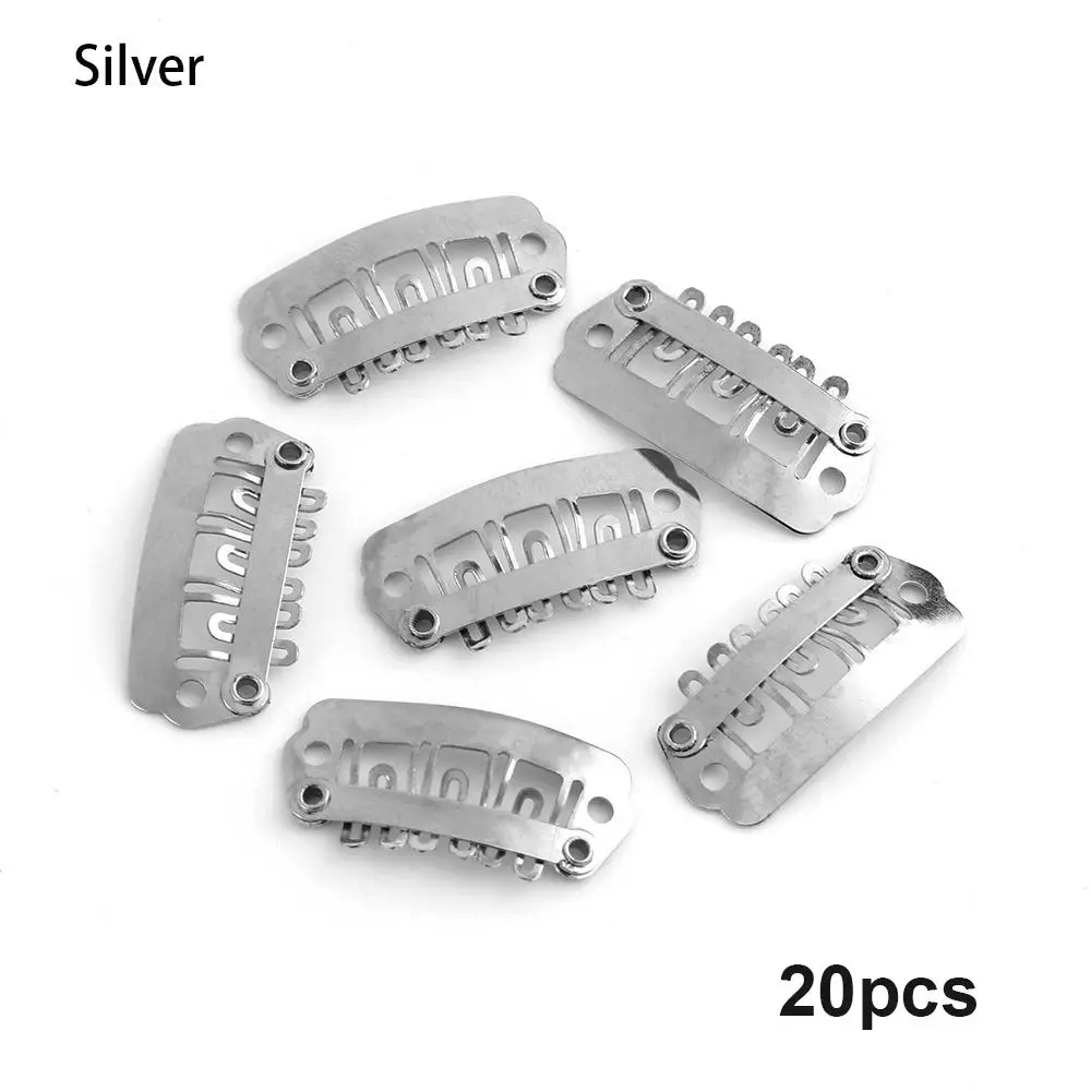 28mm silver 20 шт Металлические u-образные парики для наращивания фиксированные заколки для волос 32 мм/28 мм/24 мм держатель шпильки Заколки для женщин аксессуары для волос - Цвет: 28mm silver