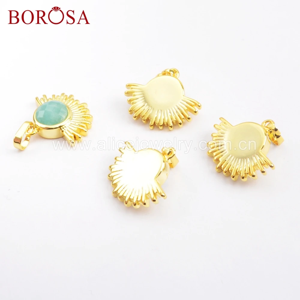 BOROSA 8 шт золотые ободки синие Howlite граненые подвески натуральные каменные бусины