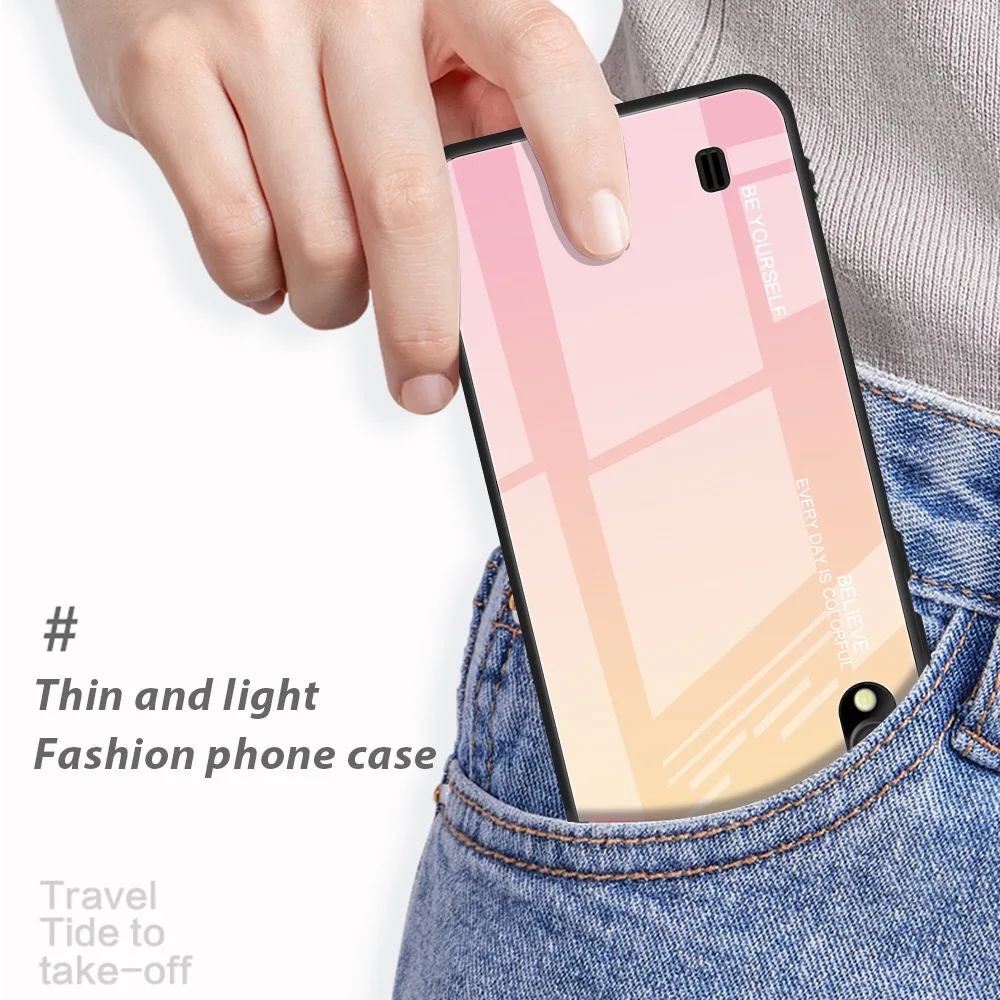 Стеклянный чехол для Samsung A50 A70 M30 A8 2018 S8 S9 Note8 Note9 J6 Plus J4 S10 | Мобильные телефоны и