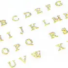 26 шт Золотой Сплав 3D A-Z 26 английские буквы с блестками AB Стразы для ногтей DIY маникюрные украшения для дизайна ногтей JH175