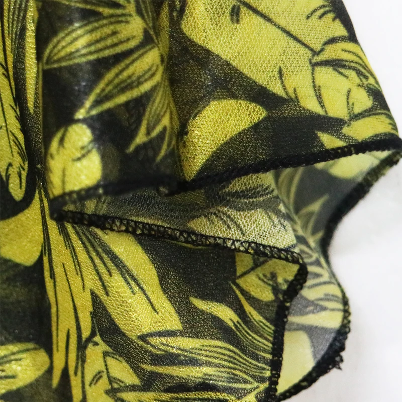 PGSD Summer Leaf printing Short sleeve Frenulum Irregular Sunscreen Chiffon cardigan Sexy beach Loose thin chiffon blouse female | Женская
