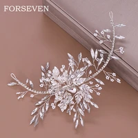 rhinestone leaf hair clip headband for women bridal tiara hair jewelry wedding hair ornaments