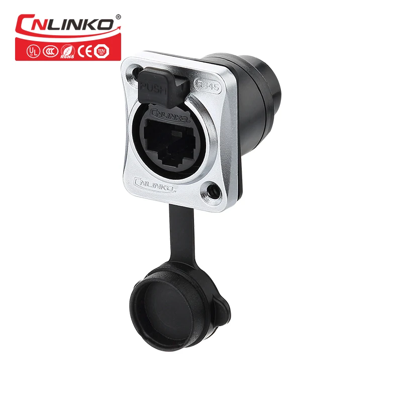 Быстрый металлический светодиодный RJ45 разъем водонепроницаемый IP65 Cat5e DC провод