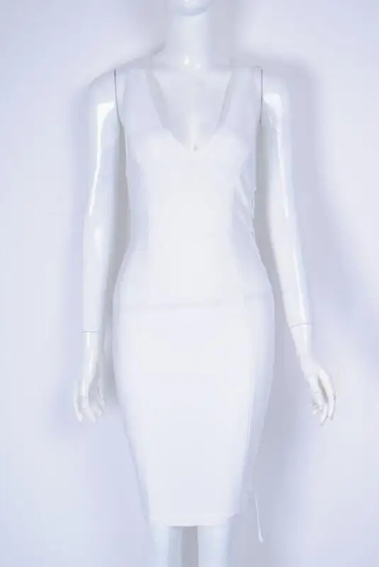 2017 новейшие белый без рукавов с v образным вырезом выдалбливать пикантные Для