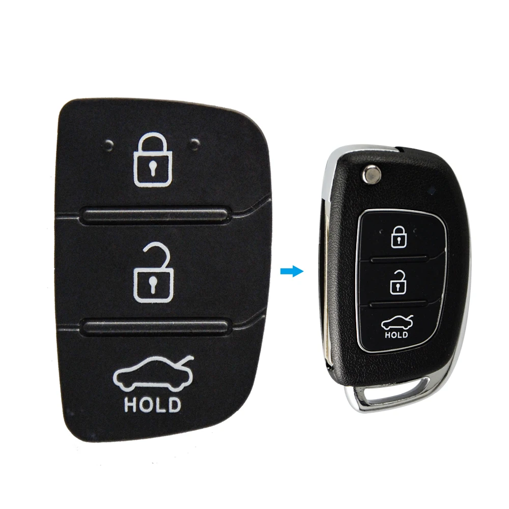 Резиновый кнопочный чехол OkeyTech для Mistra Hyundai HB20 SANTA FE IX35 IX45 3 4 кнопки раскладной