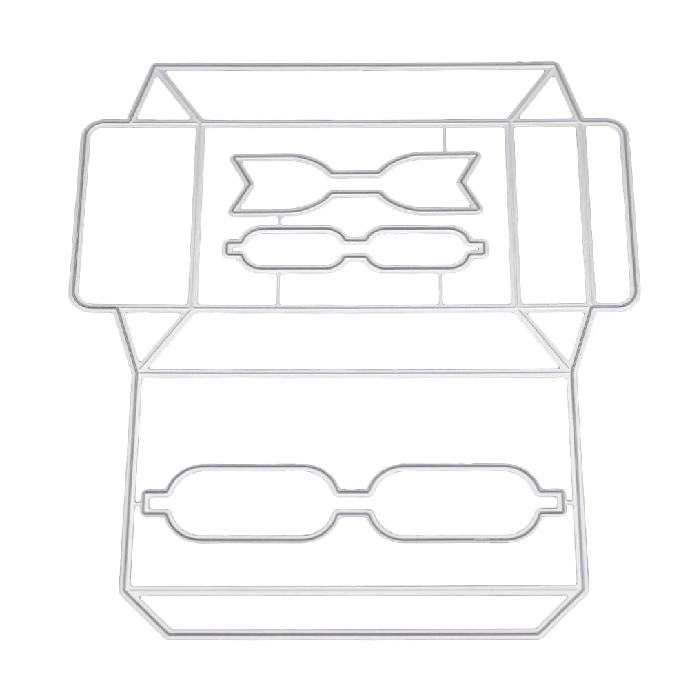 Коробочка с бантом металлическая прорезной трафарет для окраски для DIY Скрапбукинг тиснение бумаги Ремесло Декор