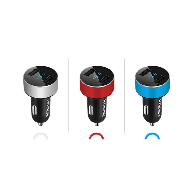 Автомобильное зарядное устройство с двойным USB 5V 3.1A быстрое светодиодный дисплей