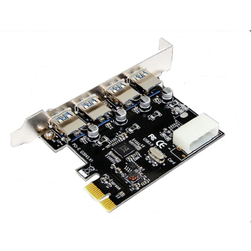 Плата расширения USB3.0 4 порта PCI E USB 3 0 компьютерная плата с 4pin разъемом molex