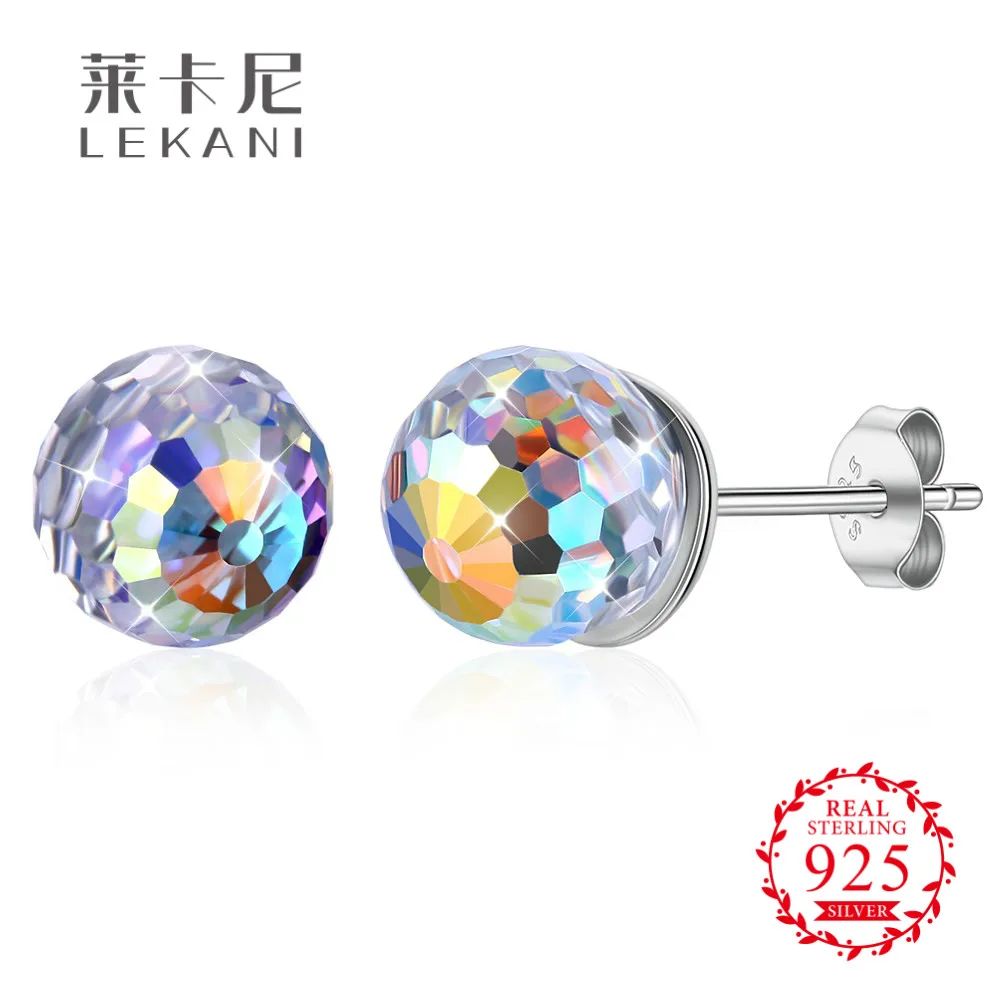 LEKANI кристаллами от Swarovski милый мяч многоцветный кристально чистой S925 серебряные