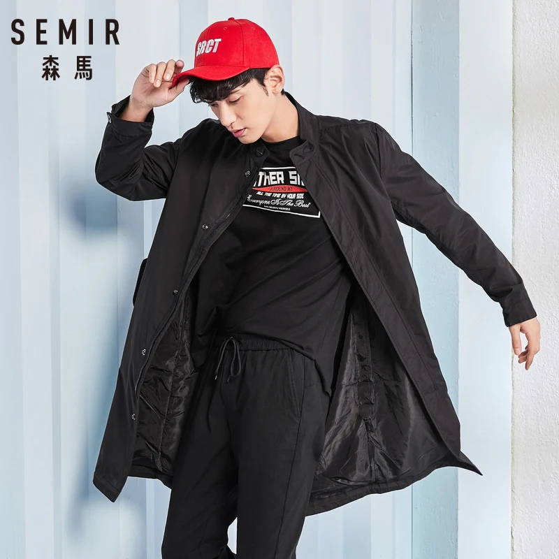 SEMIR мужской длинный Повседневный хлопковый Тренч весна осень Мужской Свободный