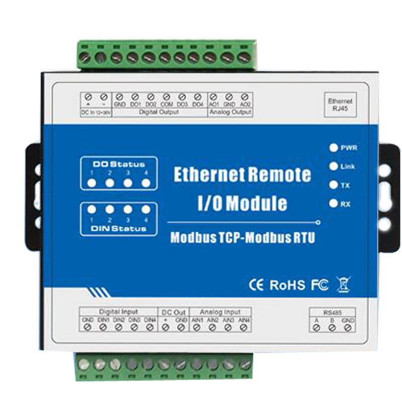 M230T Modbus TCP Ethernet дистанционный модуль IO промышленный 10/100 м адаптивный (4AI + RJ45 RS485)| | - Фото №1