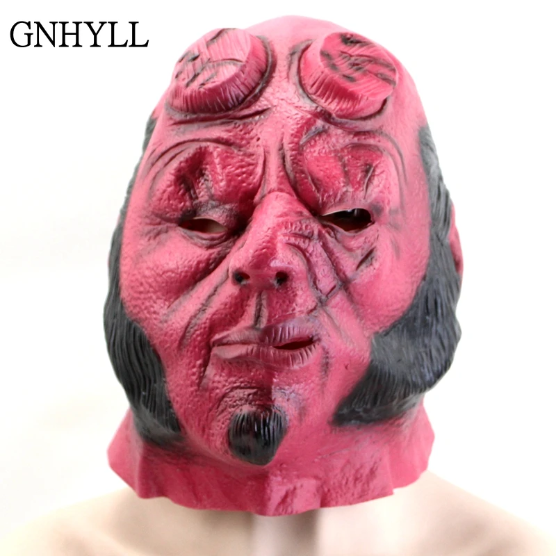 GNHYLL супергерои маски хеллбоя страшный фильм косплей искусственная кожа для