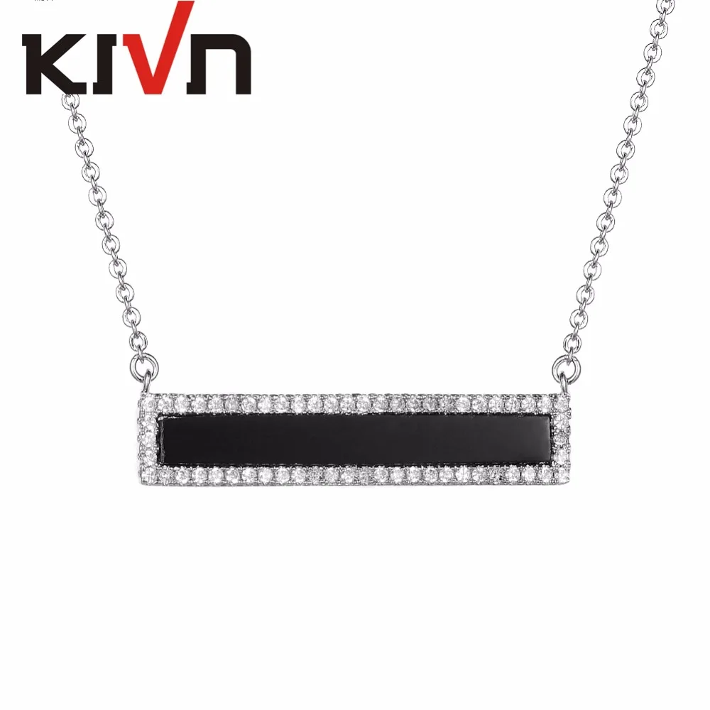 KIVN модные ювелирные изделия Прямоугольник Бар проложить CZ кубического циркония