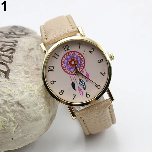 Горячая новинка женские шикарные часы с принтом Ловец снов круглые кварцевые