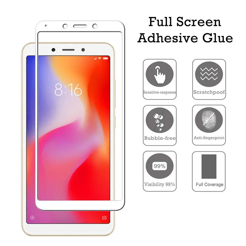Полное покрытие закаленное стекло для xiaomi redmi 6A 6 A redmi6A защитный закаленный чехол