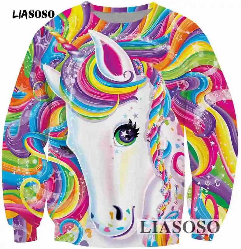 Liasoso Демисезонный Для мужчин/Для женщин 3D принтом RAINBOW Unicorn Лиза Фрэнк спортивной