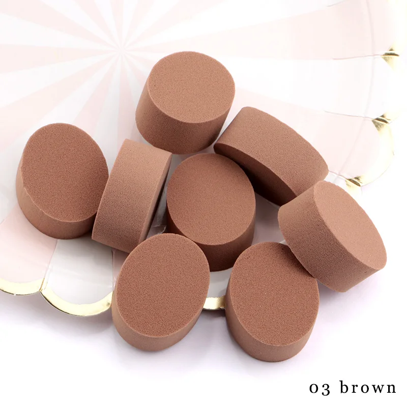 brown Овальная губка для макияжа, основа для макияжа, губка для макияжа, пудра, гладкая косметическая губка для макияжа, инструменты для красоты, подарки - Цвет: brown