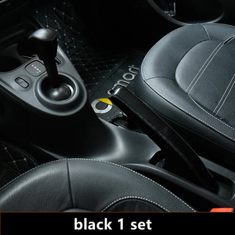 black 1set Автомобильный рычаг переключения передач, крышка ручного тормоза для Mercedes new smart fortwo Forfour 453, аксессуары для внутренней отделки автомобиля, модификация - Название цвета: black 1set