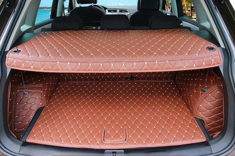 Lsrtw2017 волокна кожи багажник автомобиля коврик для Volkswagen Tiguan