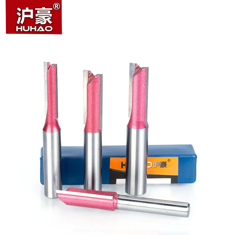 

HUHAO 1pcs Router Bit for Wood 6mm 8mm 10mm 12mm Industrial Grade straight bit Woodworking Tools Tungsten endmill milling cutter