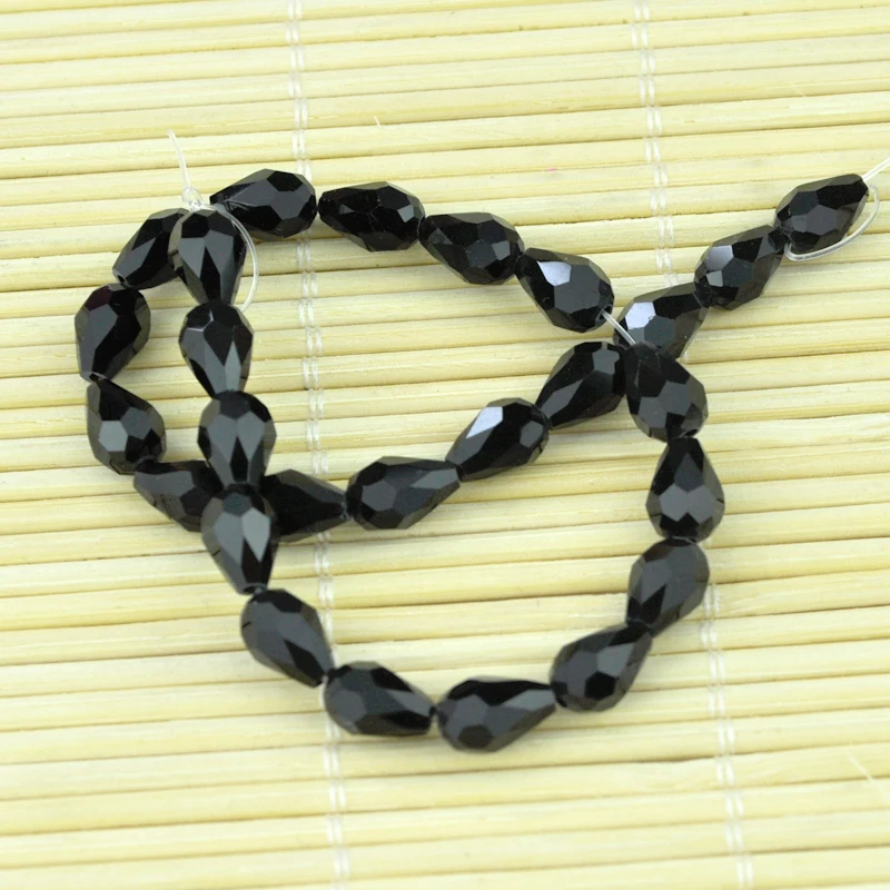 

350pcs 5x7MM Oval WaterDrop Crystal Beads Black Crystal Glass beads Faceted Crystal Beads Curtains Chandelier Light DIY
