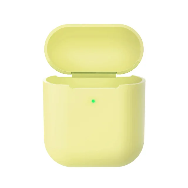 Light yellow Чехол для наушников Apple AirPods 2 силиконовый чехол беспроводные Bluetooth наушники для Air Pods Чехол защитный для AirPod Тонкий чехол - Цвет: Light yellow
