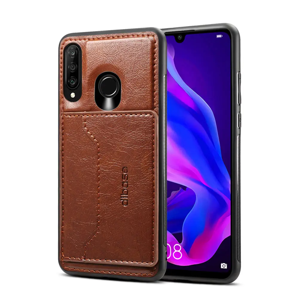 Для huawei honor 20i 10i автомобильный держатель Чехол honor 10I Роскошный PU кожаный флип чехол-подставка honor 20i тонкая визитница задняя крышка - Цвет: Темно-коричневый