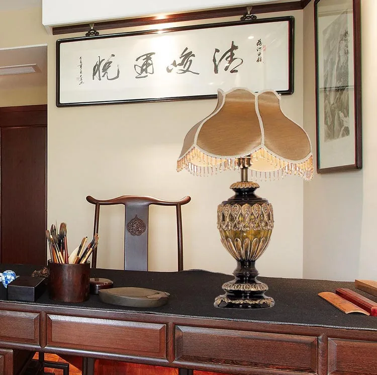 Дешевые лай шэн вилла гостиная настольная лампа европейский стиль пастырской