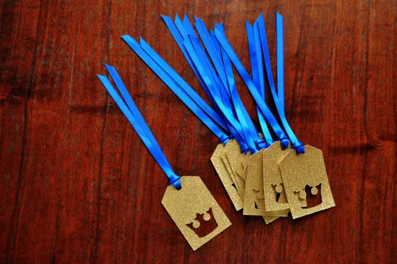 

glitter Royal Prince crown gift tags wedding party favor lables baby shower birthday present decorations
