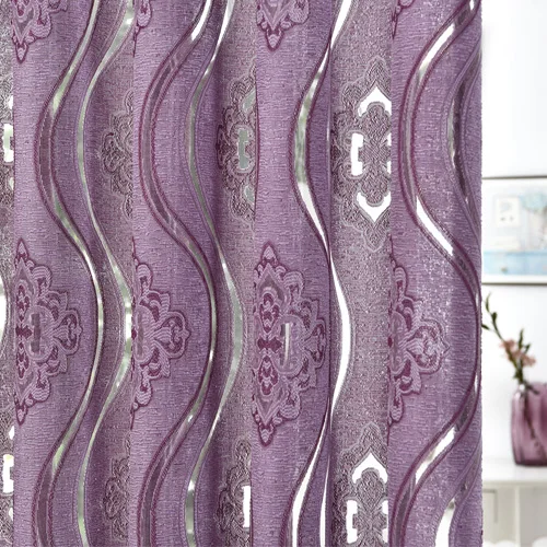 Фиолетовый NAPEARL, 1 шт., Современные жаккардовые занавески, украшение для дома, занавески для гостиной, оконные шторы, драпированная панель, готовые дешевые занавески - Цвет: Фиолетовый