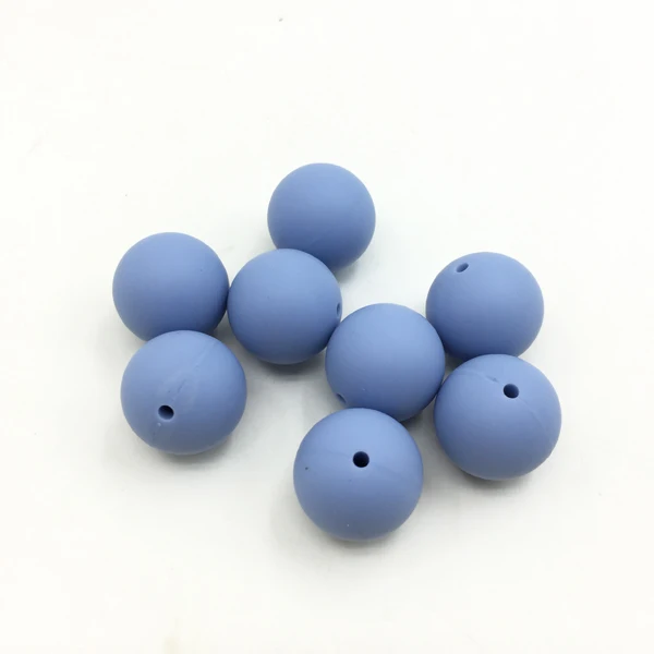 powder bule 36 цветов, яркие бусины, 50 шт., Силиконовые Детские Прорезыватели для зубов, 20 мм, безопасные, пищевые, для кормления, жевательный Круглый Силиконовый Прорезыватель для зубов из бусин - Цвет: powder bule