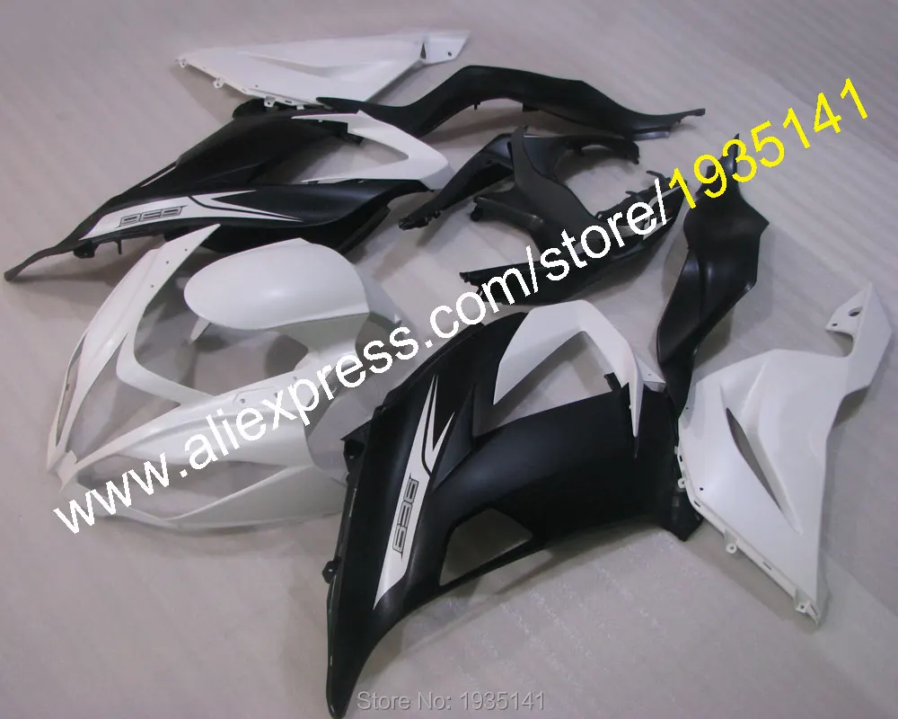 

For Kawasaki White Black Fairing Kit Ninja ZX636 ZX6R Cowling Part ZX-6R 2013 2014 2015 2016 2017 2018 ZX 6R (Injection molding)