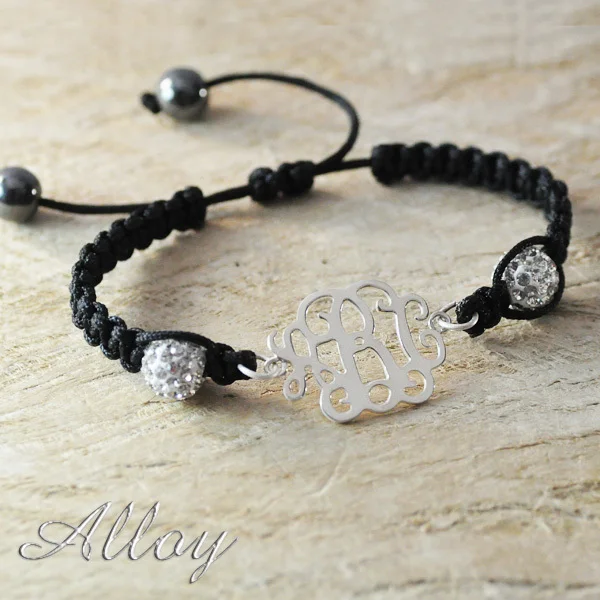 Сплав пользовательский браслет с монограммой плетеные браслеты из сплава на