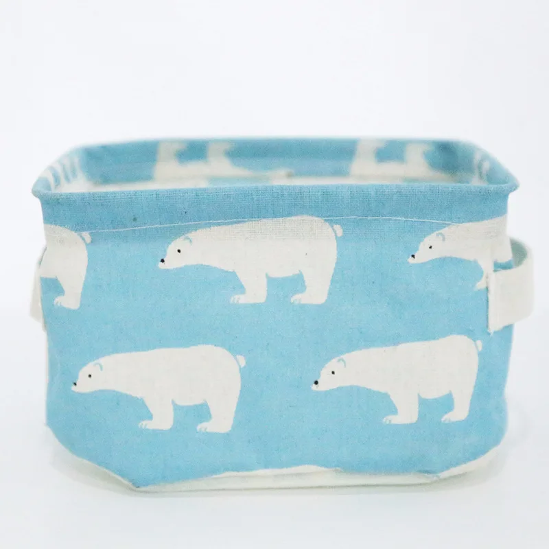 7 Хлопковая льняная настольная корзина для хранения, коробка для хранения мелочей, маленькая милая настольная корзина для хранения, компактные сумки, Органайзер - Цвет: 7