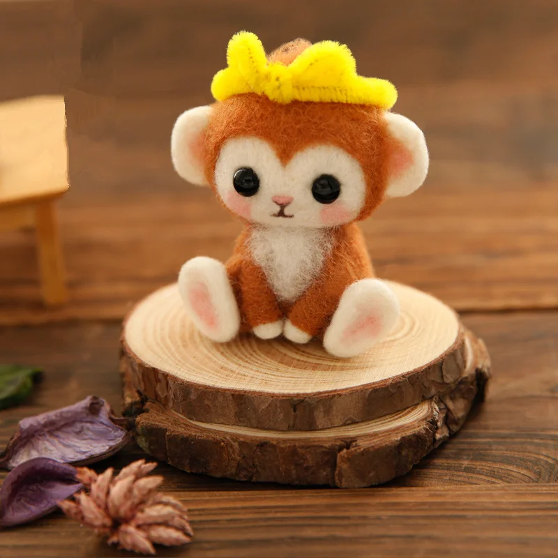 Кукла Обезьяна шерсть валяние набор для рукоделия материал сделай сам поделки