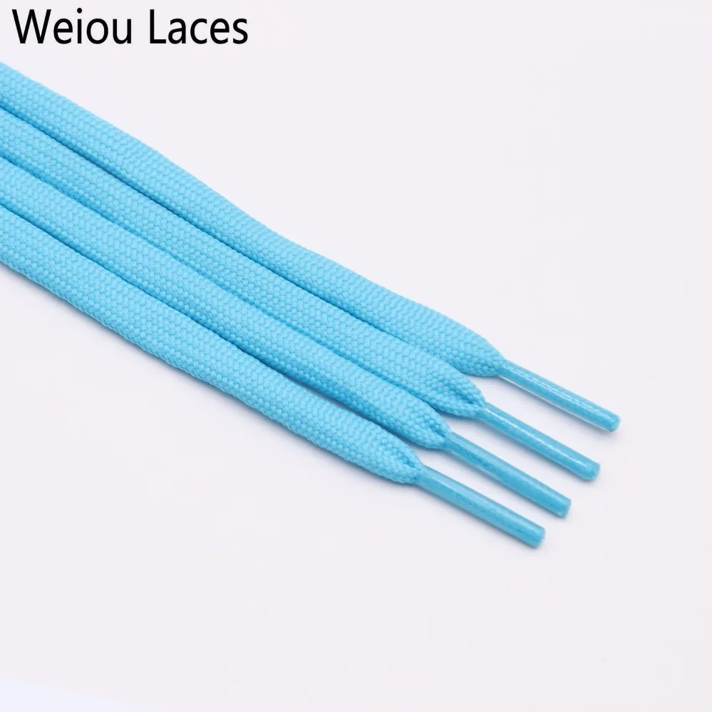 3019 Light blue Weiou Новые 7 мм 34 однотонные шнурки пара классических полых двойных плоских шнурков тканые шнурки Спортивные Повседневные шнурки - Цвет: 3019 Light blue