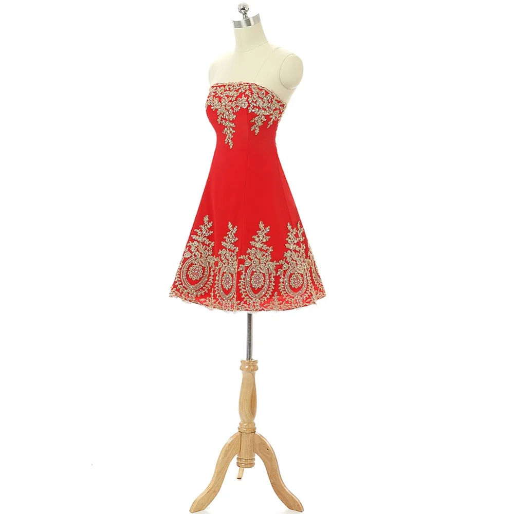 Горячая Распродажа без бретелек с низким вырезом на спине Красный платье