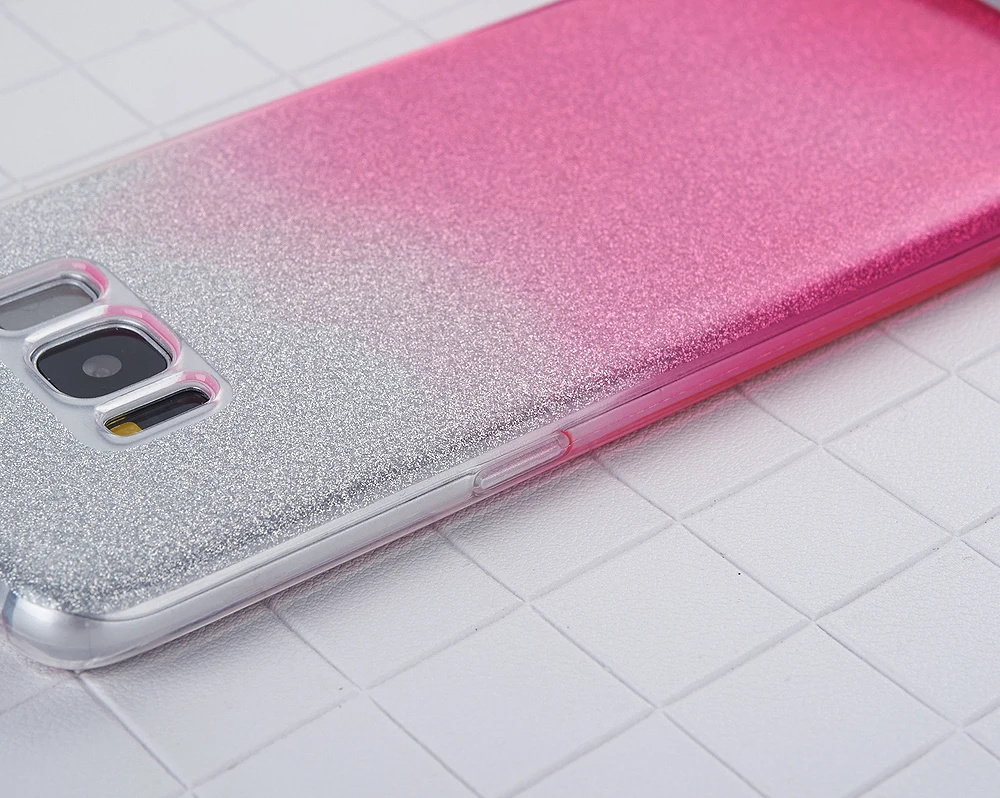 Модный чехол с блестящим градиентом для samsung Galaxy S8 S9 плюс S6 S7 край A3 A5 A7 J3 J5 J7 A8 мягкий термополиуретановый чехол для телефона из термополиуретана