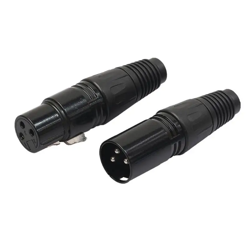 Черный 8 шт. 4 Мужской 4 Женский XLR Сделано в Китае 3Pin микрофонный аудиокабель Штепсель